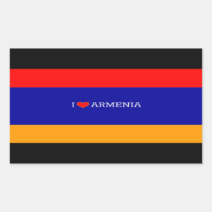 I Liebe Armenien Rechteckiger Aufkleber
