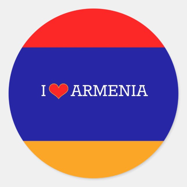 I Liebe Armenien Runder Aufkleber (Vorderseite)