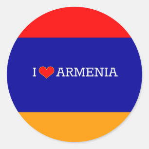I Liebe Armenien Runder Aufkleber
