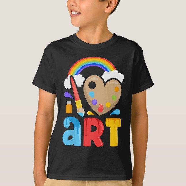 I Liebe Art Artist Maler farbenfrohe Malgeschenke T-Shirt (Vorderseite)