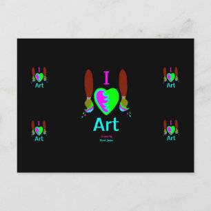I Liebe Art Postcard Postkarte
