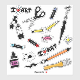 I Liebe Art Supplies Aufkleber