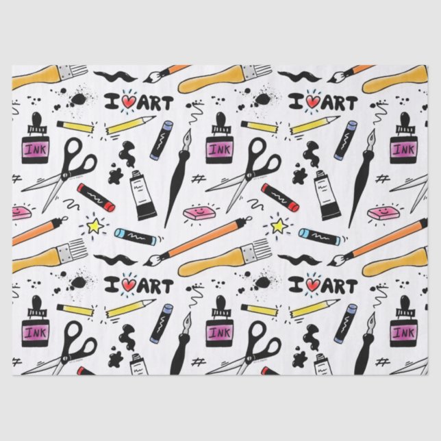 I Liebe Art Supplies Pattern Seidenpapier (Vorderseite)