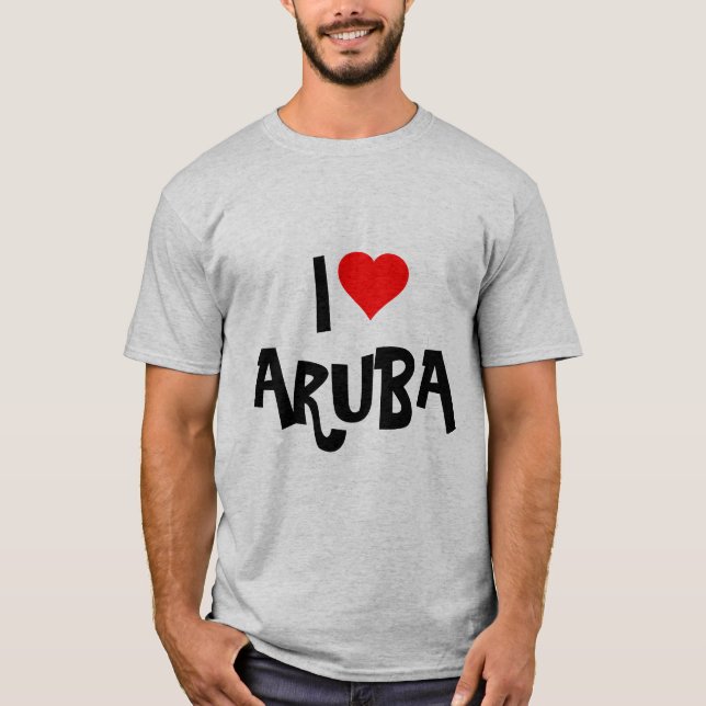 "I Liebe Aruba" Benutzerdefiniertes Design T-Shirt (Vorderseite)
