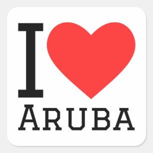 I Liebe Aruba Quadratischer Aufkleber