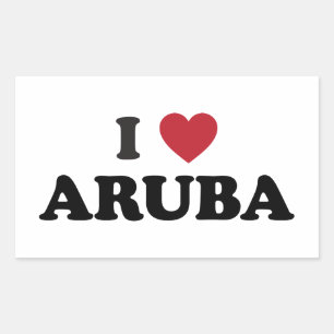 I Liebe Aruba Rechteckiger Aufkleber