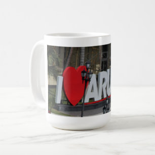 "I Liebe Aruba", Rotherz, Tasse, Fotografie Kaffeetasse