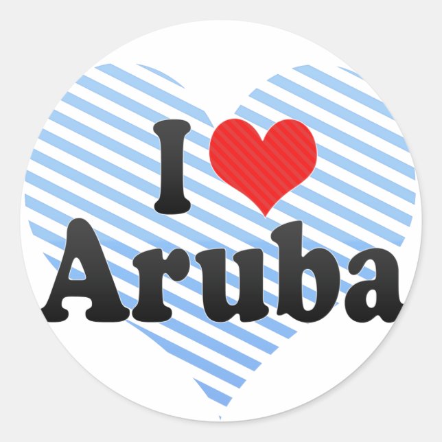 I Liebe Aruba Runder Aufkleber (Vorderseite)