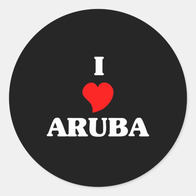 I Liebe Aruba Runder Aufkleber (Vorderseite)