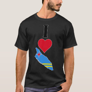 I Liebe Aruba Vertikal I Herz Aruba Land Flaggen T-Shirt