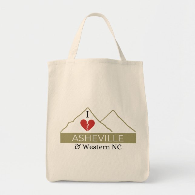 I Liebe Asheville & Western NC Tote Bag Tragetasche (Vorne)