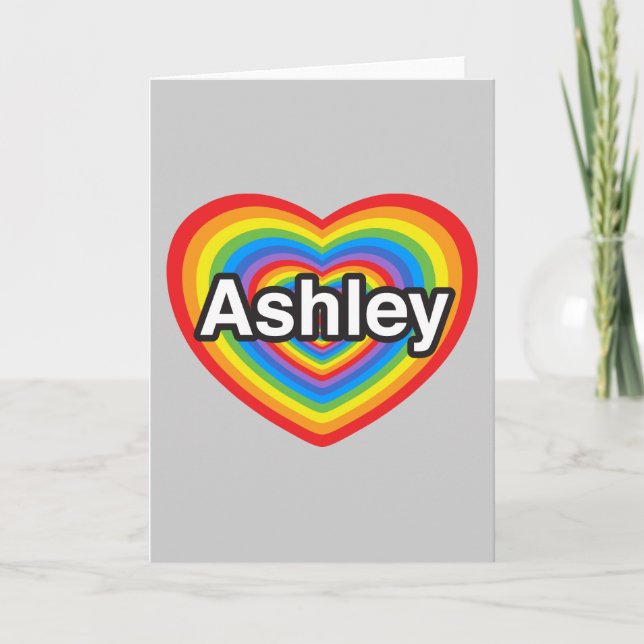 I Liebe Ashley. Liebe I Sie Ashley. Herz Karte (Vorderseite)