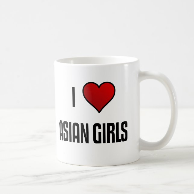 I Liebe-asiatische Mädchen-Tasse Tasse (Rechts)