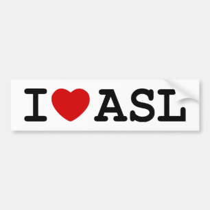 I Liebe ASL Autoaufkleber