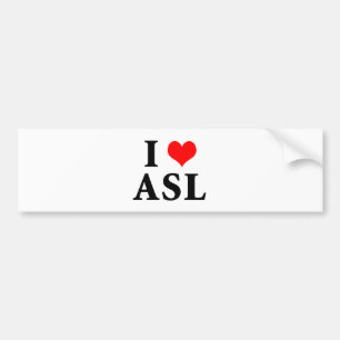 I Liebe ASL Autoaufkleber