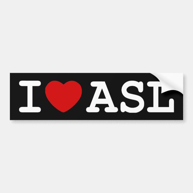 I Liebe ASL Autoaufkleber (Vorne)