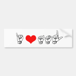 I Liebe ASL-Autoaufkleber Autoaufkleber