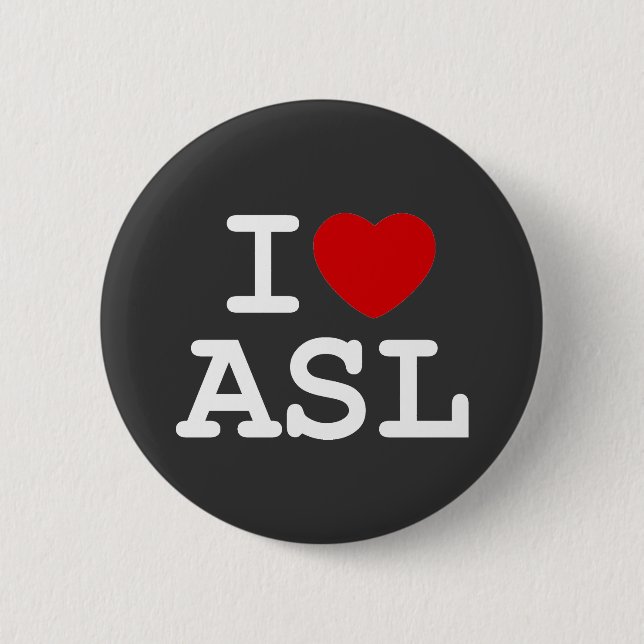 I Liebe ASL Button (Vorderseite)