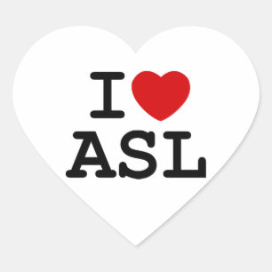 I Liebe ASL Herz-Aufkleber
