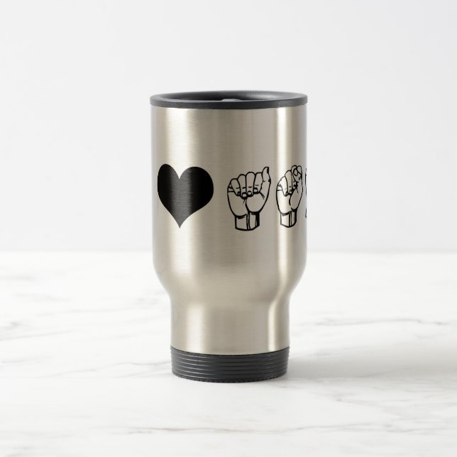I Liebe ASL-Reise-Tasse Reisebecher (Mittel)