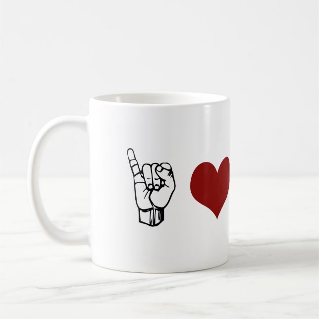 I Liebe ASL-Tasse Kaffeetasse (Links)