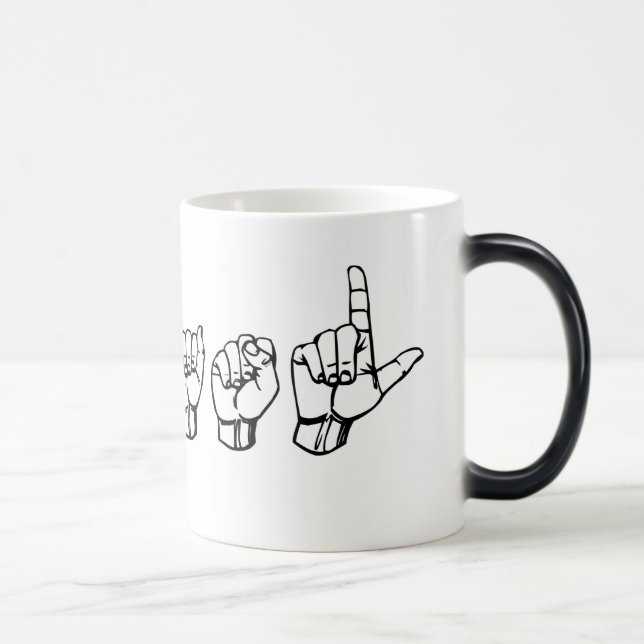 I Liebe ASL-Tasse Verwandlungstasse (Rechts)