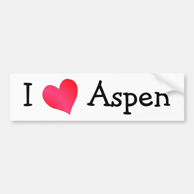 I Liebe Aspen Autoaufkleber (Vorne)