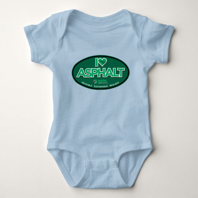 I Liebe Asphalt 1 Stück Baby Bodysuit - Blau Strampler (Vorderseite)