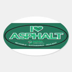 I Liebe Asphalt Aufkleber - Oval