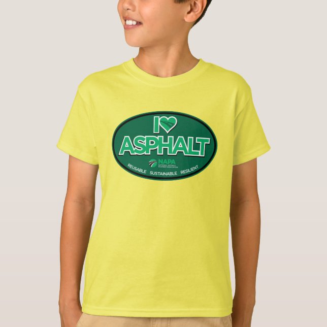 I Liebe Asphalt Kinder T - Shirt - Gelb (Vorderseite)