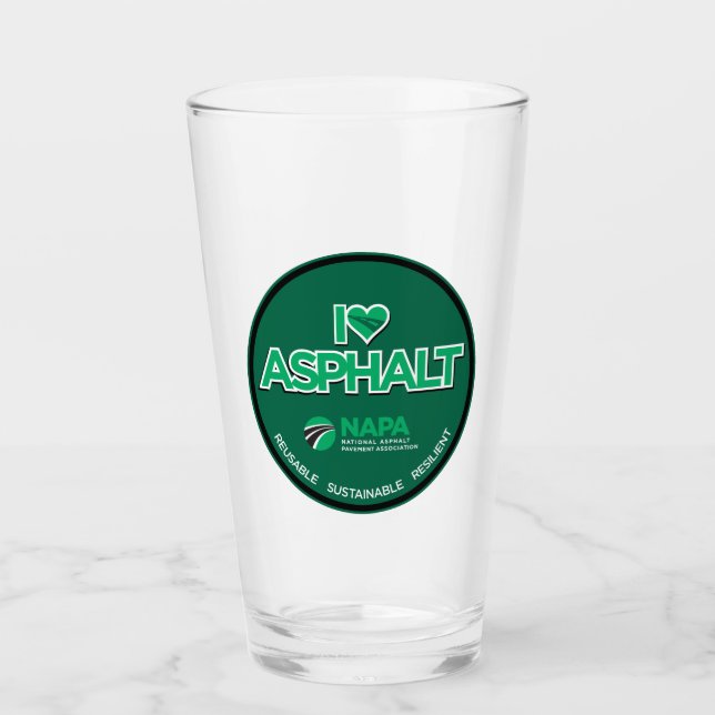 I Liebe Asphalt Pint Glas (Vorderseite)