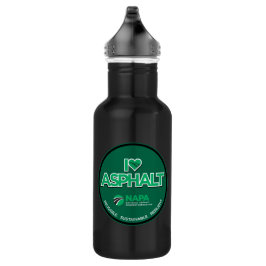 I Liebe Asphalt Wasserflasche - Schwarz