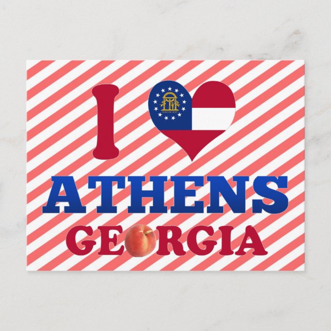 I Liebe Athen, Georgien Postkarte (Vorderseite)