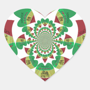 I Liebe Äthiopia Kaleidoscope - Heartfelt Rasta Ar Herz-Aufkleber