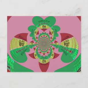 I Liebe Äthiopia Kaleidoscope - Heartfelt Rasta Ar Postkarte