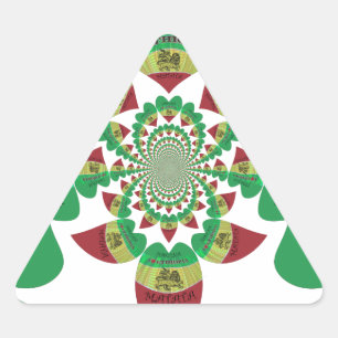 I Liebe Äthiopien Liebliche Herz Flag National Col Dreieckiger Aufkleber