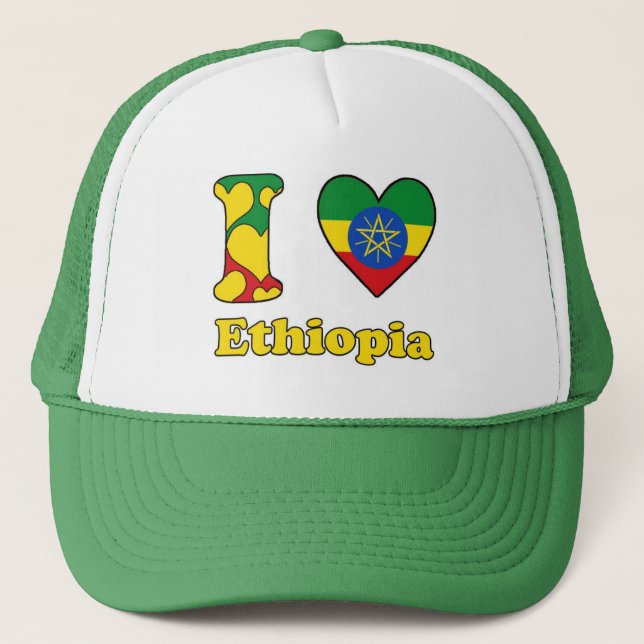 I Liebe Äthiopien Truckerkappe (Vorderseite)