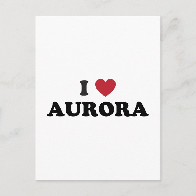 I Liebe Aurora Illinois Postkarte (Vorderseite)