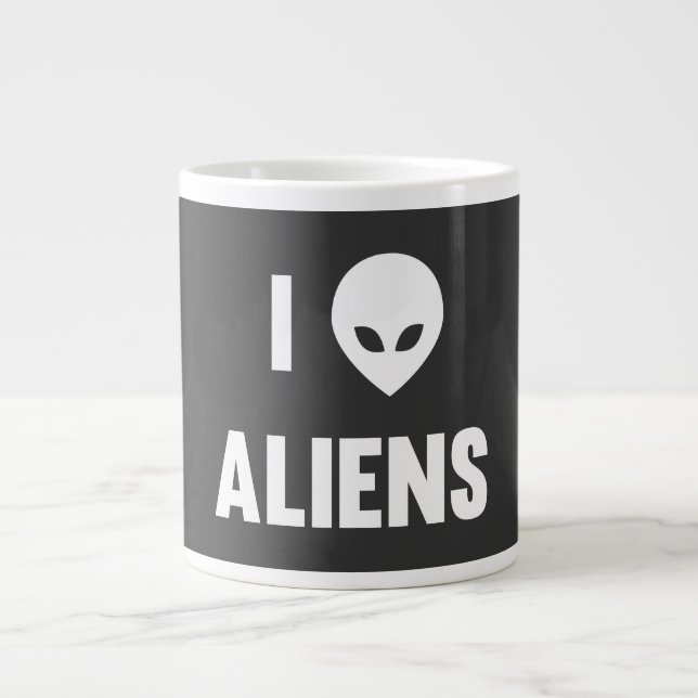 I Liebe-Außerirdische Jumbo-Tasse (Vorderseite)