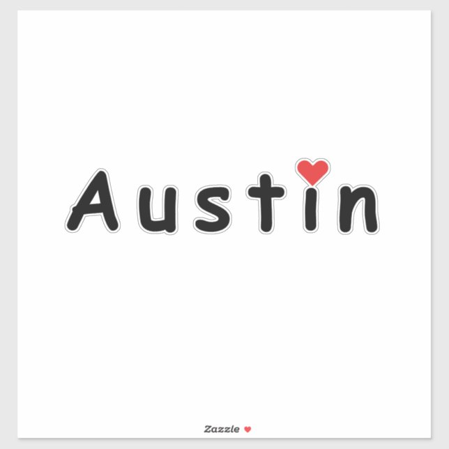 I Liebe Austin Aufkleber (Blatt)
