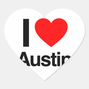 i Liebe austin Herz-Aufkleber