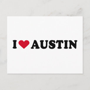 I LIEBE AUSTIN / ICH HERZ AUSTIN POSTKARTE