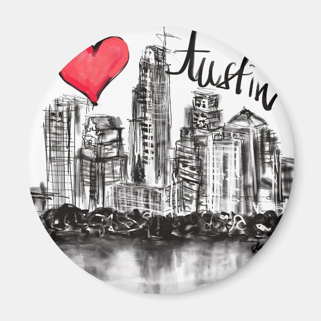 I Liebe Austin Magnet (Vorne)