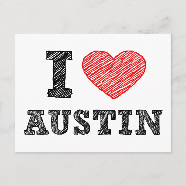 I Liebe Austin Postkarte (Vorderseite)
