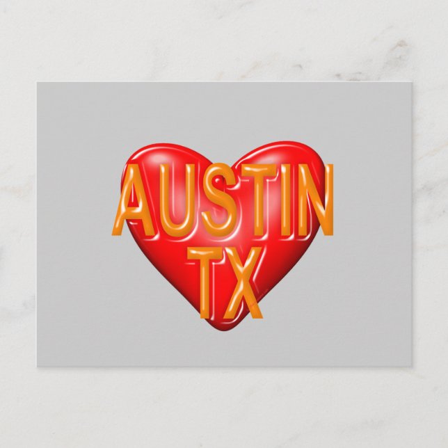 I Liebe Austin Texas Postkarte (Vorderseite)