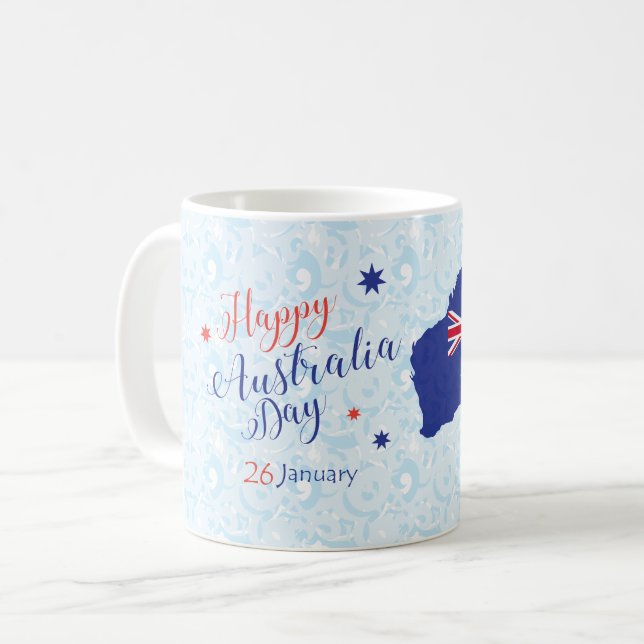 "I LIEBE AUSTRALIA" Australien Tag 26. Januar Kaffeetasse (Vorderseite Links)