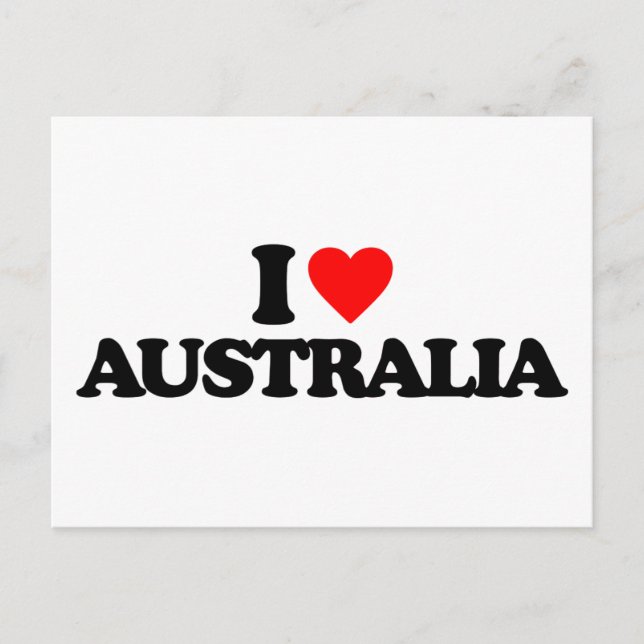 I LIEBE AUSTRALIEN POSTKARTE (Vorderseite)