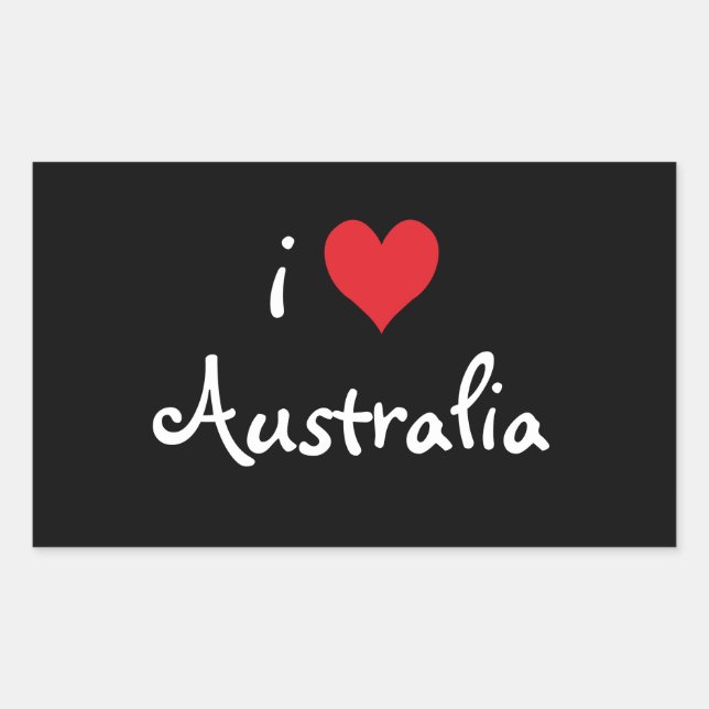 I Liebe Australien Rechteckiger Aufkleber (Vorderseite)