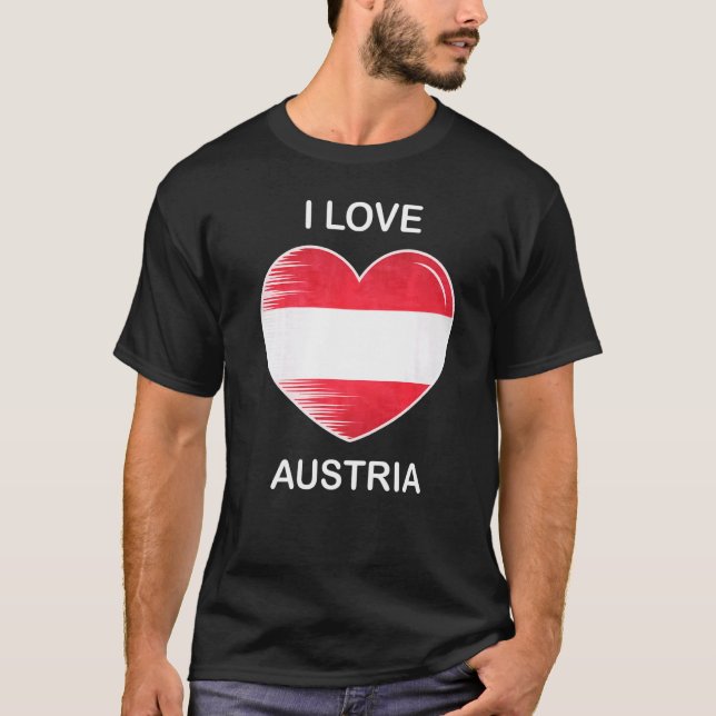 I Liebe Austria My Zuhause My Country Heart Austri T-Shirt (Vorderseite)