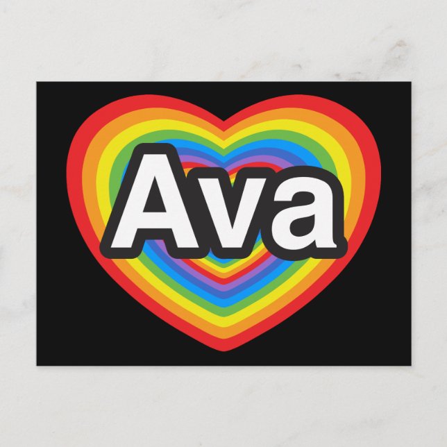 I Liebe Ava. Liebe I Sie Ava. Herz Postkarte (Vorderseite)